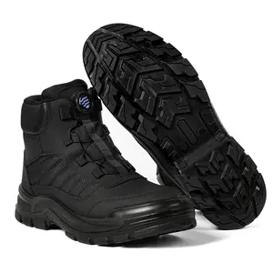 Steel Toe Boots for Men Women- Work shoes Stylish & Comfortable Safety Boots with Rotating Buckle Anti-Puncture Slip-Resistant Design Industrial Construction Puncture Proof Indestructible High Top Tactical Work Boots