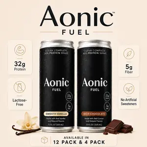 Aonic Fuel High Protein Shake - 32g Protein, Ready to Drink Meal Replacement, 5g Fiber, Lactose-Free, Non-GMO, Rich Chocolate Cocoa, 11 fl oz, Post Workout & Morning Nutrition