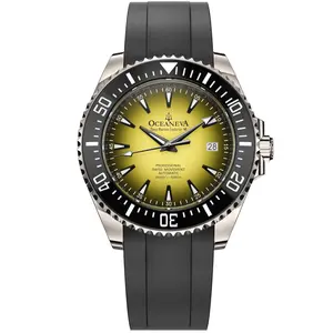 Oceaneva Deep Marine Explorer VI 6000m Automatic Watch – Grade 5 Titanium, Yellow Burst Dial, Swiss Movement