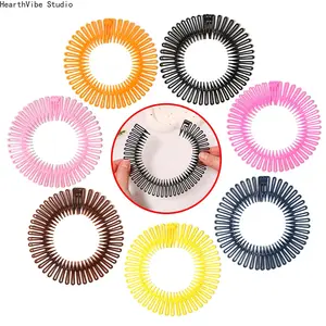 Stylish New Arrival Solid-Color Plastic Spring Headband, Simple Elastic Comb-Style Hair Accessory for Sports & Outdoor Use, Headbands