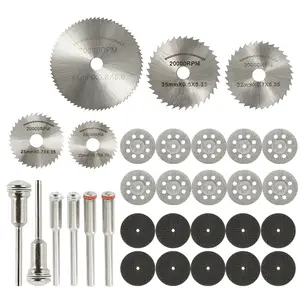 31Counts Mini Diamond Cutting Wheels Set HSS Circular Saw Blade Rotary Woodworking Tools for Drill Rotary Tool Accessories