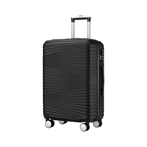 20 inch Carry on Luggage with Wheels, Hardside Black Suitcase with TSA Lock, Lightweight & Expandable Carry-on Luggage (Black)