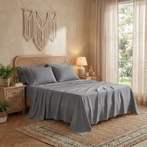 Solid Color 4-Piece Bedding Set Deep Pocket Soft Microfiber Breathable Year-Round King Size Sheet Set Machine Washable Comfortable for Daily Use beddingsheetset All sizes are optional