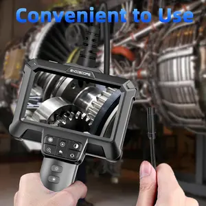 HANGWEITE Endoscope Camera with Light - IP67 Waterproof Borescope Camera with 8 Adjustable LED Lights | 4.3" LCD Screen Borescope | HD 1080P Inspection Cameras with 16.5ft Semi-Rigid Cord Tools for Men Car Scanner