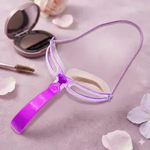 Reusable Eyebrow Shaping Kit - Ergonomic Anti-Slip Stencils, DIY Grooming Tool for Beginners, Hypoallergenic Materials, Multi-Size Templates, Travel Case, Waterproof Design, Secure Lock & Comfort Grip for Home or Salon Use