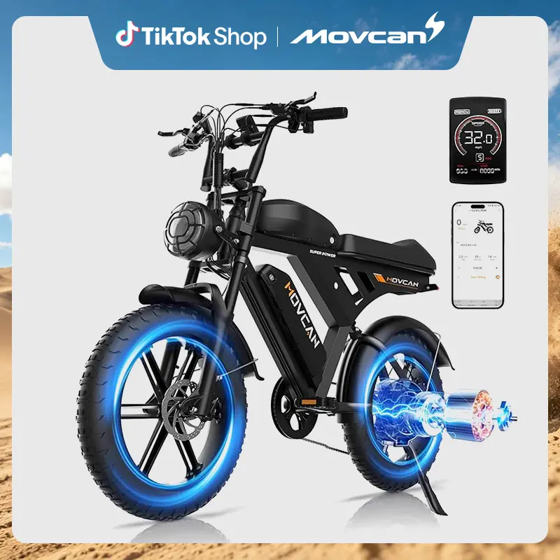 【SummerFinds】V30MAX Electric Bike for Adults 2000W Motor 20" Fat Tire Ebike, 33MPH 120 Miles,48V 31.2 AH Dual Battery, Hydraulic Disc Brake Electric Motorcycle Bike Full Suspension