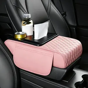 【FREESOO】Car Armrest Cup Holder Heightening Central Protective Cover Car Interior Tissue Box Supplies Storage