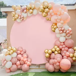 1 piece, Pink Flexible Round Arch Backdrop Cover, Wedding party backdrop, 59 inches in diameter, for weddings, birthday parties, graduations, ceremony banquets, family gatherings, bridal shower decorations, solid color cover included