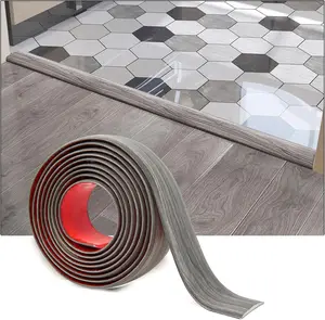 Self Adhesive Vinyl Floor Transition Strip, Laminate Floor Strip Floor Flat Divider Strip for Joining Floor Gaps,Carpet Threshold, Floor Tiles4 FT, 1.57in, Gray