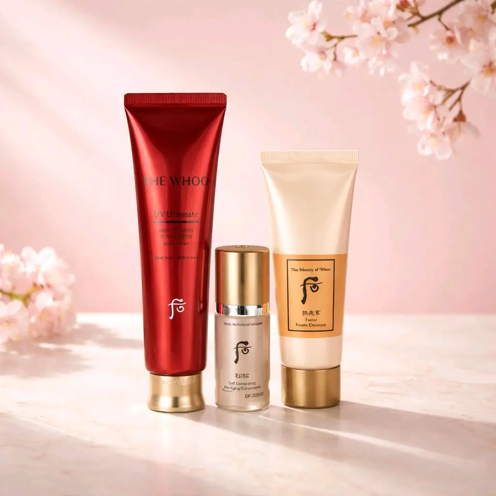 THE WHOO Red Vitamin Sun Protection Special Set with Moisturizing Serum and Cleanser