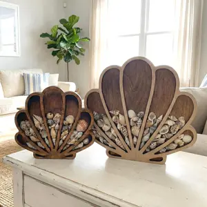 Seashell Sea Wooden Display Box, Coastal Decor Shadow Box, Beach Decor, Wooden Summer Shapes, Summer Home Decor, Farmhouse Decor, Rustic Home Decor, Wooden Frame