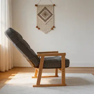 Gray Modern Adjustable Indoor Lounger Chair - Modern Indoor Loungers with Adjustable Seat Height, 3-Level Lumbar Angle Adjustment - Ideal for Living Room, Bedroom,summerwins summerwins