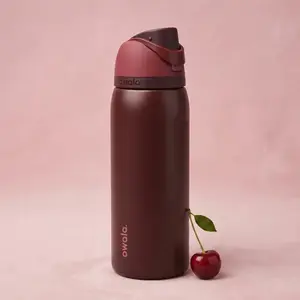 Owala FreeSip Insulated Stainless Steel Water Bottle with Straw, BPA-Free Sports Water Bottle, Great for Travel, Black Cherry
