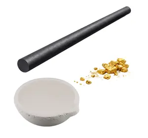 Gold Melting Kit Small Ceramic Crucible + 1/2" Graphite Stirring Rod Refining