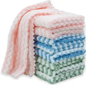 10PACK Kitchen Cleaning Cloths, Microfiber Dish Cloths: All-Purpose Washing/Soft/Lint Free/Absorbent/Quick Dry Reusable Washable Towels for Bathroom/Car/Glass, 10''x10'' - Mixcolor