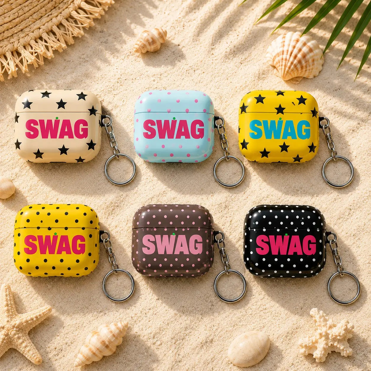 Y2K AirPods Case, AirPods Pro 2 Case with Swag Design, Polka Dot Star Earbuds Cover, Cute 2000s Aesthetic Gift for Her