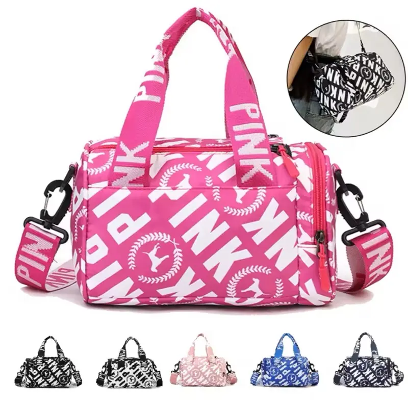 Pink Women's Multifunctional Portable Bag - Small Fitness Bag, Ultralight Design, Ideal for Travel, Versatile Use casual large