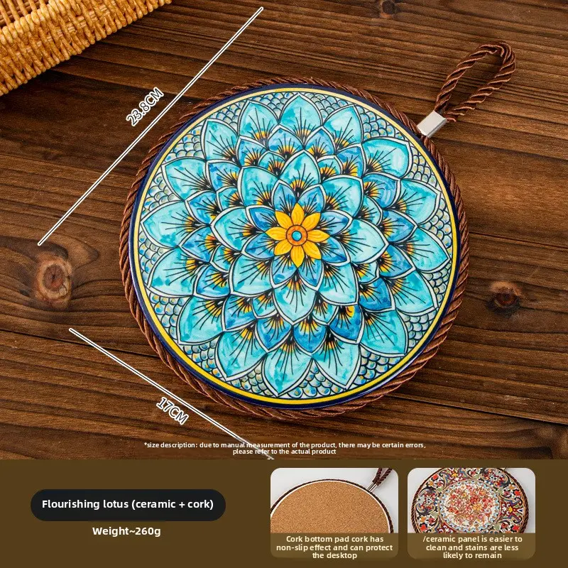 Retro Heat Resistant Mat for Cast Iron Enamel Dutch Oven Ceramic Tableware Non-Slip Kitchen Heat Insulation Pad for Dining Table Plate Heat Protection Retro Heat Resistant Mat for Cast Iron Enamel Dutch Oven Ceramic Tableware Non-Slip Kitchen Heat Insulation Pad for Dining Table Plate Heat Protection