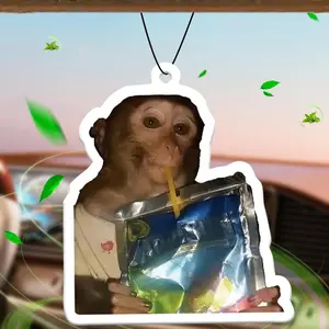 Monkey Design Car Air Freshener, Car Rear-view Mirror Hanging Aromatherapy Tablet, Car Interior Decoration Accessories for Women & Men, Auto Accessories, Car Fragrance Set, Car Odor Remover, Car Interior Diffusers