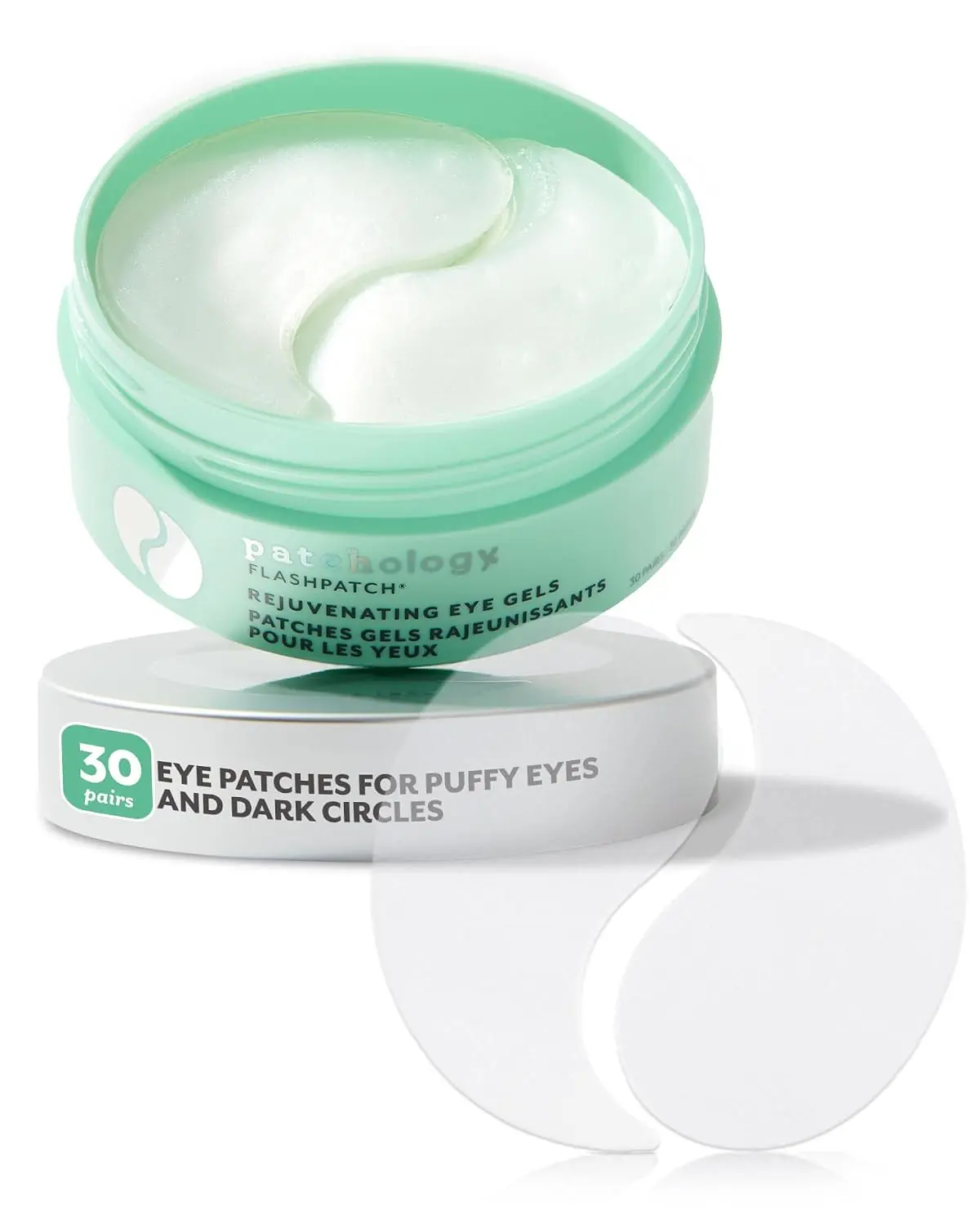 Patchology Rejuvenating Under Eye Gels - Hydrating Eye Mask w/Caffeine, Hydrolyzed Collagen & Centella Asiatica- Under Eye Patches For Dark Circles - Minimize Puffiness & Wrinkle Reducer - 30 ​Pairs
