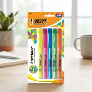 Highlighters Chisel Tip 5-Count Pack Assorted Colors Ideal for Organizing Coloring and Professional Use