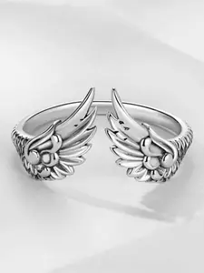 Vintage Feather Angel Wings Open Ring, Vintage Rings, Unique Rings, Unisex Birthday Gift, Elegant Alloy Jewelry, All Seasons Accessory, Plain Pattern, Adjustable Rings