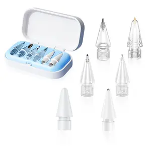 Replacement Pencil Tips Set for Pen Stylus Apple Pencil Pro/2nd Gen/1st Gen/USB-C, 4/6 Counts Multifunctional Pencil Tips with Storage Box, Capacitive Ipad Stylus Pen Accessories for Apple Pencil