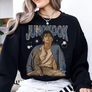 Limited Jungkook Golden Era Vintage Style Unisex Sweatshirt, Retro Kpop Fan Gifts Hoodie, 90s Bootleg T Shirt, Unisex Sweater Pullover Tee
