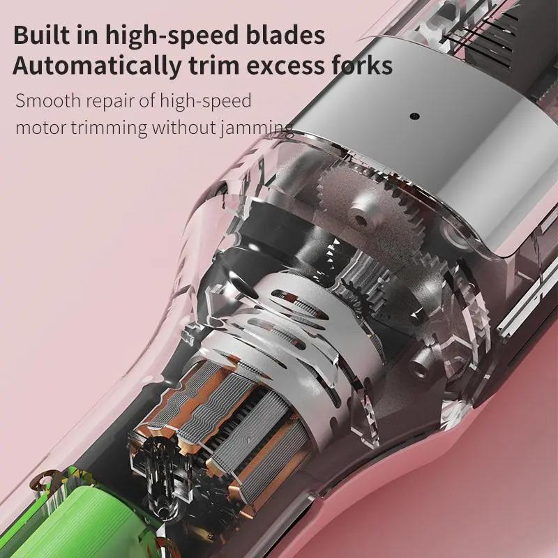Split End Hair Trimmer for Women, Cordless Rechargeable Home Tool Hair Clipper, Removes Damaged Hair Without Changing Length, Type C Charging, Portable Hair Care Styling Tool