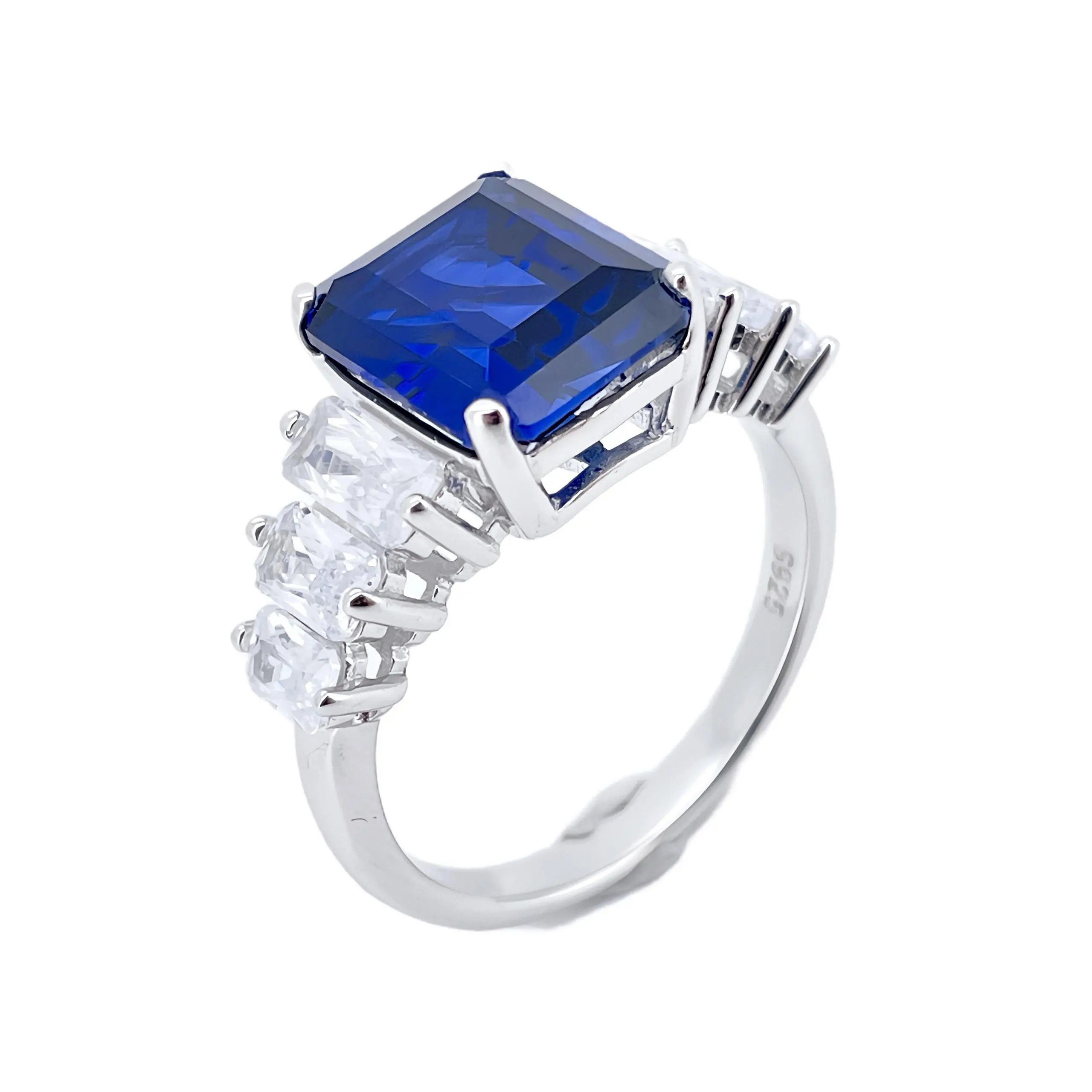 【412】Promotional Event Fashionable Synthetic Blue Gemstone   Ring