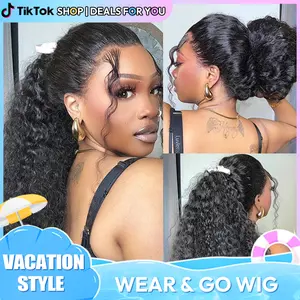 360 Kinky Straight And Water Wave Glueless Wig Human Hair | Wear And Go Drawstring Lace Front Wig #Deals For You Days