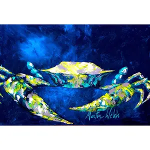 Carolines Treasures MW1101PLMT Crab Blue Fabric Placemat