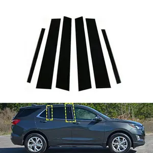 For Chevrolet Equinox 2018-2023, 6pcs Black Pillar Posts Window Door Side Trim Decal Cover Stickers, Sticker Decals, Vehicle Decoration, Car Accessory, Automotive