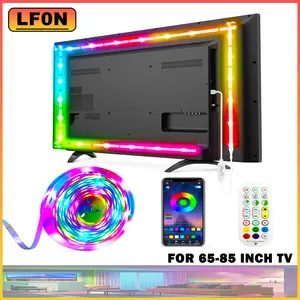 RGBIC Led Lights for TV Led Backlight, 16.4ft TV Led Light Strip for 65-85 inch tv lights That change with Music Backlights, RGBIC Led TV Light with Remote, Music Sync  APP Control USB Powered