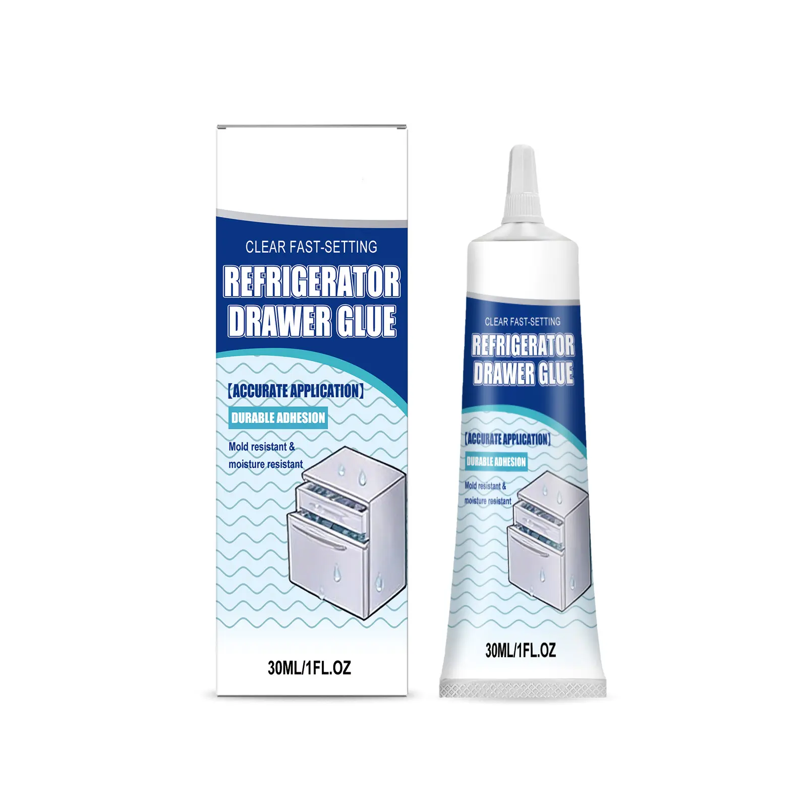 Refrigerator Drawer Repair Adhesive, Polyacrylate Home DIY Glue with Waterproof, Mildew-Proof, Moisture-Resis Features