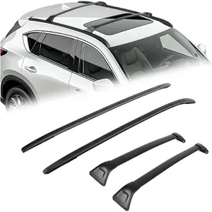 Roof Rack Crossbars Side Rails for 2017-2024 Mazda CX-5 CX5 Black Aluminum Alloy Luggage Kayak Canoe Bike Snowboard Rack 165LBS Load Capacity