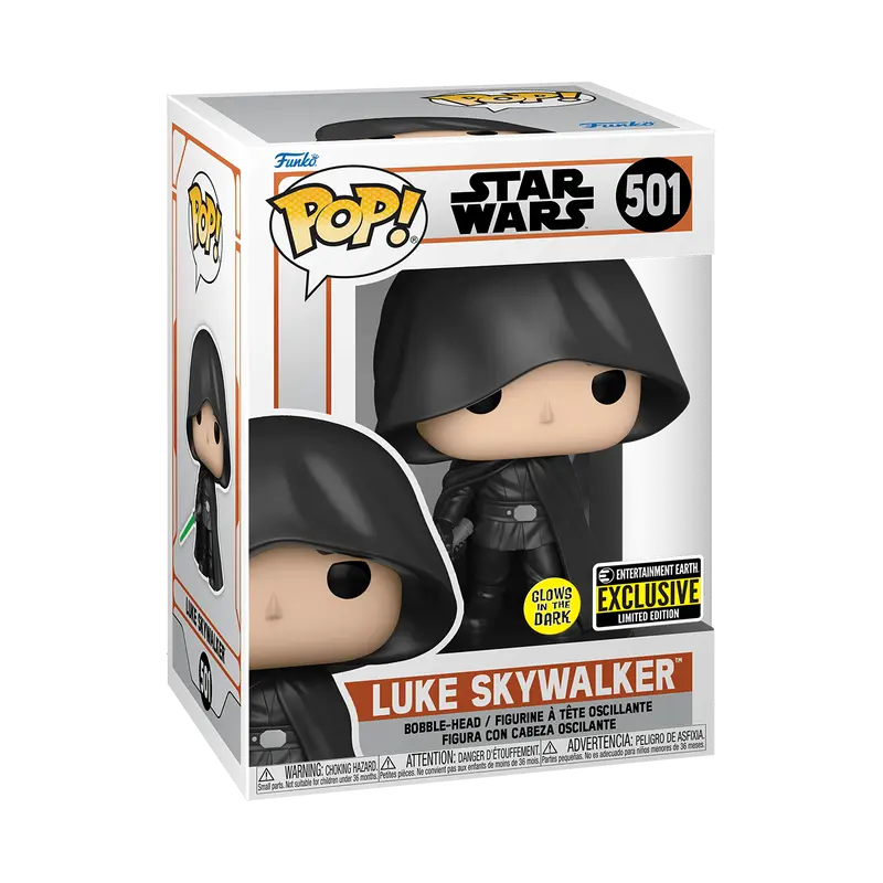 Funko Pop! Star Wars - Luke Skywalker (Glow) #501 Exclusive (Sticker may vary) Collectible Pop Vinyl Figure