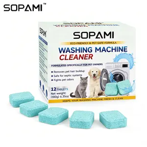 SOPAMI Eco Washing Machine Cleaner Tablets – Effectively Removes Pet Hair, Eliminates Odors & Residue for a Fresh Clean Machine