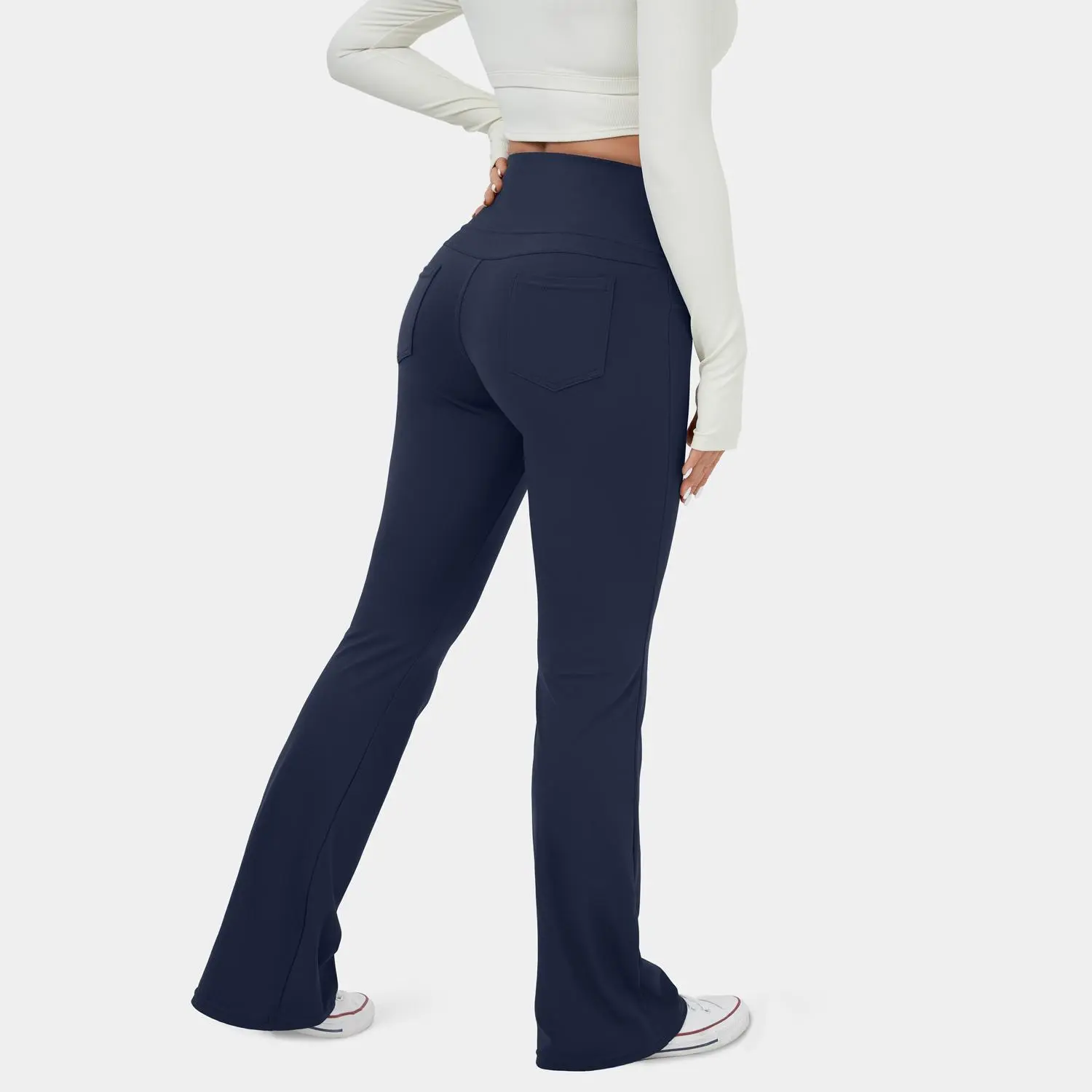 Halara High Waisted Back Pocket Flare Yoga Leggings #BackToSchool