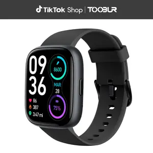 TOOBUR Smart Watch Compatible iOS Android Smart Voice Assistant with BT Answer/Make Calls Sleep Tracking IP68 Waterproof Step Calorie ActivityTracker 100 Sports Fitness Tracker Smartwatch for Men Women Wearable