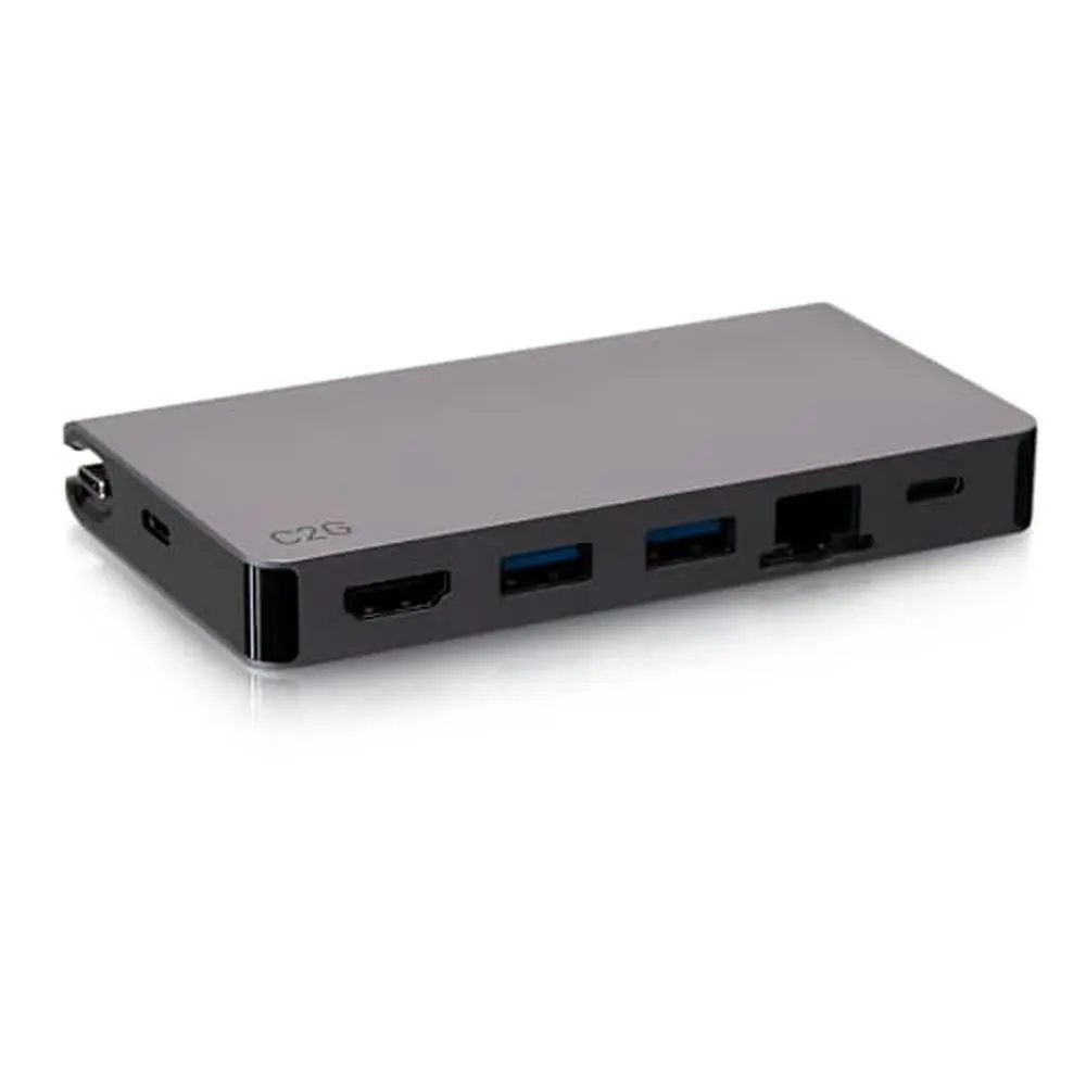 C2G USB-C 5-in-1 Compact Dock with HDMI, 2x USB-A, Ethernet, and USB-C Power Delivery