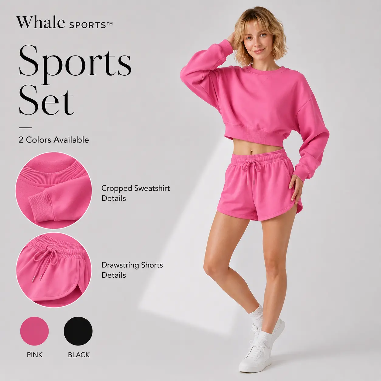 A 1 0Unisex Minimalist Solid Crew Neck Sweatshirt Set, Loose Long-Sleeve Casual Wear, Versatile Couple Matching Tracksuit for Men and Women