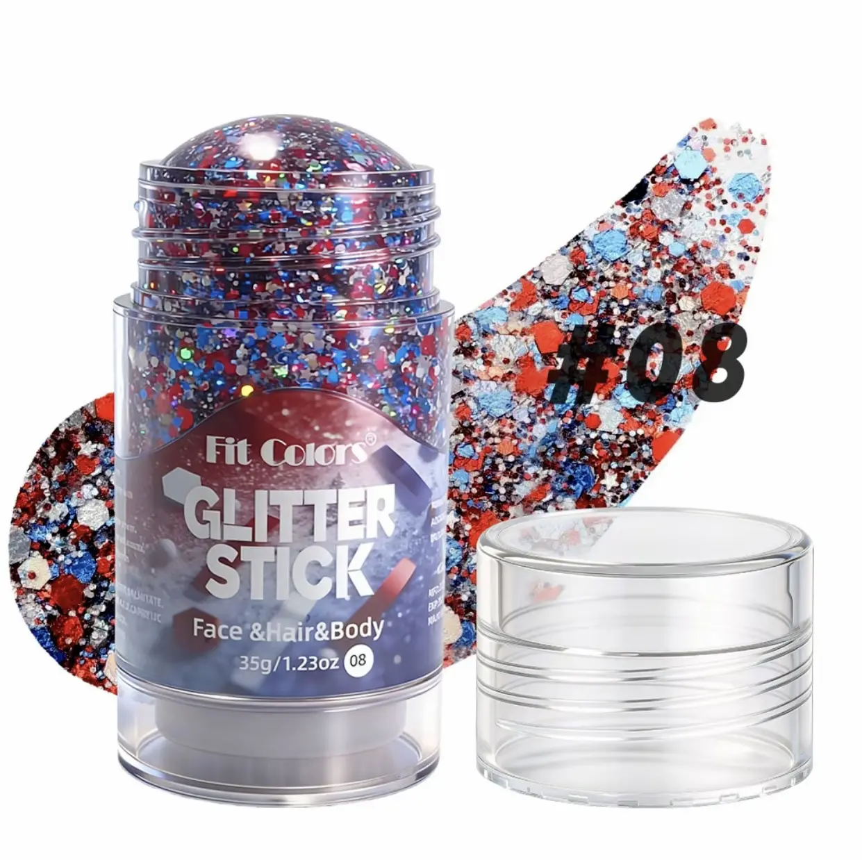 Multi-Use Glitter Stick for Face, Hair & Body - Chunky Holographic Sequins, Long-Lasting Shimmer for Festival, Rave & Party Glitter Sparkle Makeup， Hair Sparkle