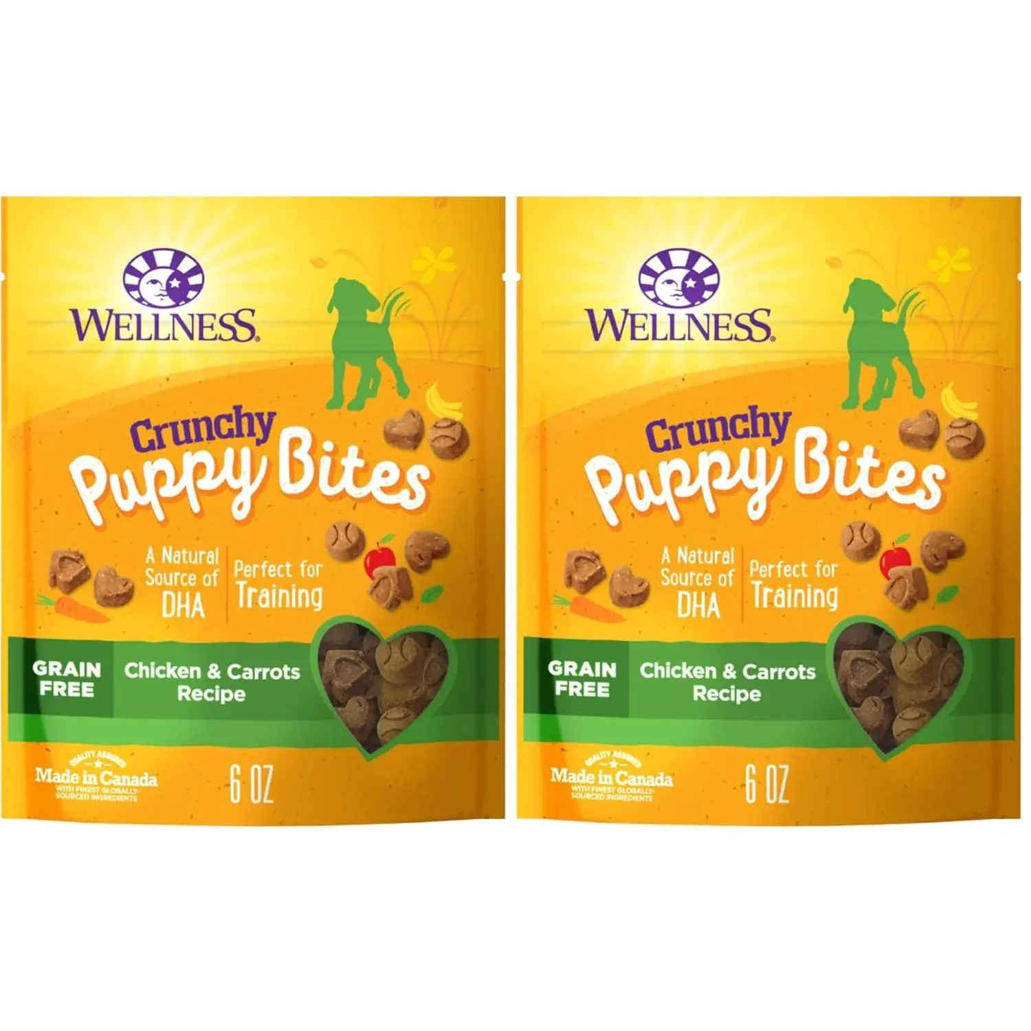 Wellness Soft Puppy Bites Dog Training Treats, Natural, Grain Free, Lamb and Salmon Recipe, 8 oz Bag