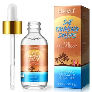 【New】Elaimei Self Tanning Drops - Medium Color for Face & Body - Bronzer Drops - Self Tanner for Face & Body, 60 ml 2.02 Fl Oz
