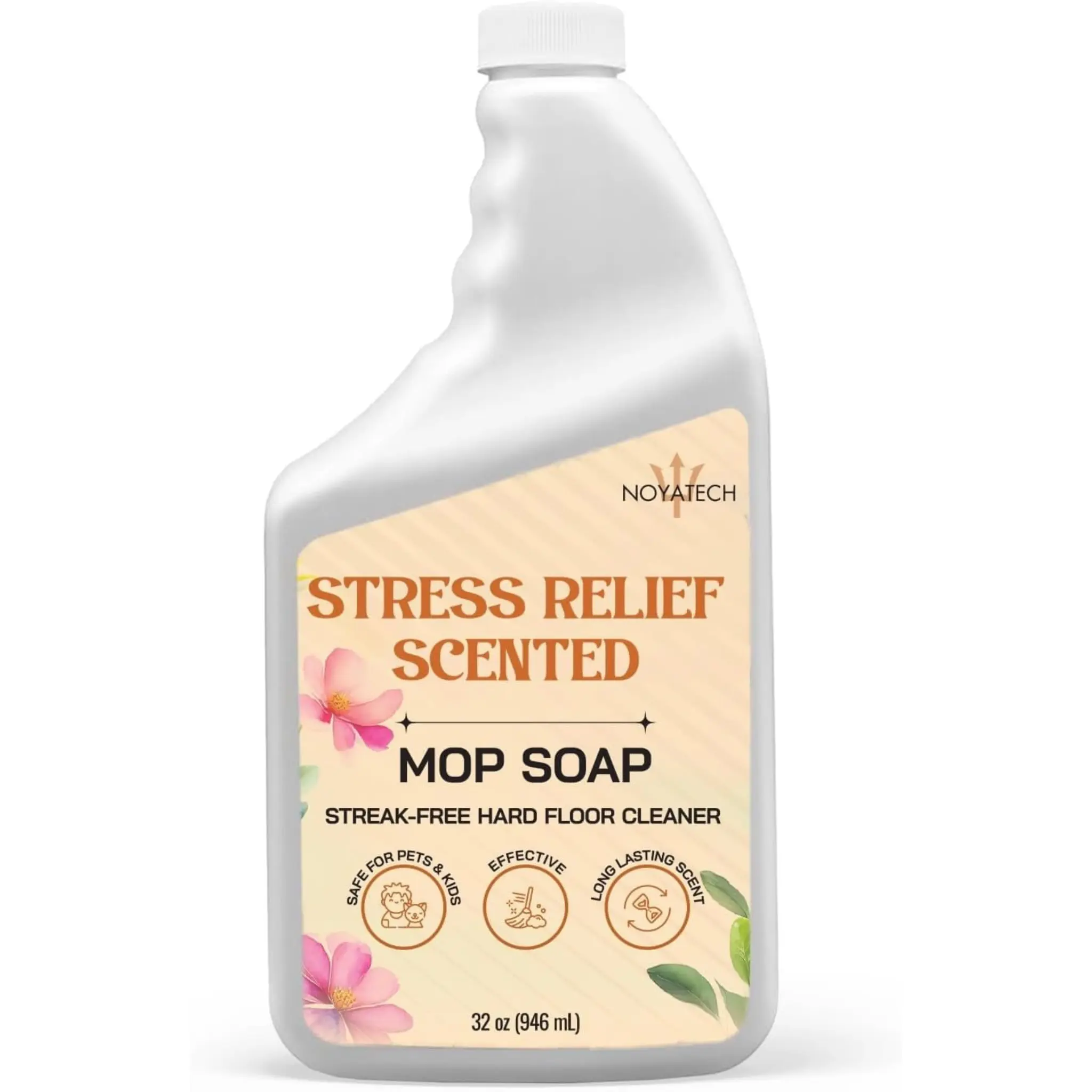 NOYATECH Mop Soap Highly Scented Stress Relief Fragrance. Floor Cleaner Concentrate – Non-Toxic, Pet safe, No Residue – Safe for Tile, Stone, Marble, Wood, & Grout – For All Mop Types – Made in USA | Washable Wet