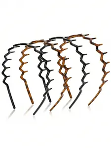 Zig Zag Headbands For Women Teen Girls Men, Plastic Hair Bands With Teeth Thin Zigzag Head Bands For Women's Hair, Non Slip Black Comb Hairbands Hair Accessories, 4 Packs Hair Hoop ,Home,Skincare Headband, All Seasons Use, Unique Design