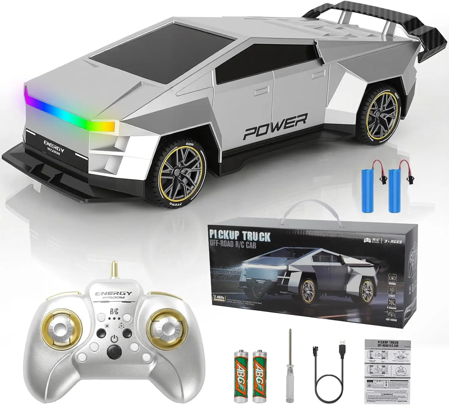 Control 1:24 RC vehicle 4WD Racing Car 3-15 Years, RC Drift Car with LED, USB Rechargeable Battery, Easy to Control Remote Control Car for Children and Beginners, Compact and Portable Design, Fun Indoor Game Gift # Toy Gift Preferred Rc Cars Rc Model Car