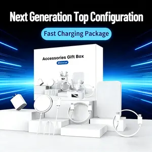 2026 Upgraded 6-in-1 Power Bank Travel Kit 20W Fast Charge  Power Bank, Wireless Charger, Bluetooth 5.3 Earbuds, Type-C & Lightning Cables, Adapter, Enhanced Magnetic Ring, Compact & Portable, Travel Set Compatible with iOS & Android devices,Portable kit