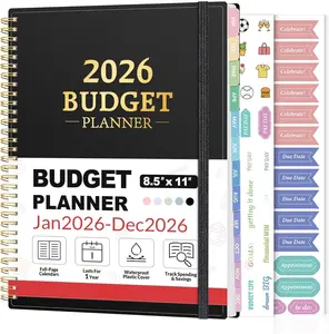 2026 Budget Planner - Monthly Budget Book from JAN 2026 - DEC 2026 with Expense  Notebook, A4 Size (8.5" x 11") Bill Organizer & Finance Planner Account Book to Manage Your Finances, Black